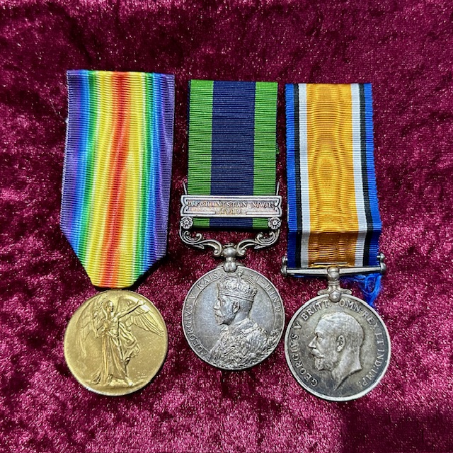 Ref: 5484 - WW1 Devon Regiment Medal Trio.